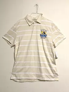 Disney Mickey Mouse Tan/Cream Cotton Lined Short Sleeve Mens Sz L Polo Shirt NWT - Picture 1 of 6