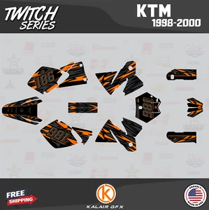 Graphics Kit for KTM 125SX 200SX 250SX 300SX 380SX  (1998-2000) Twitch - Orange - Picture 1 of 6