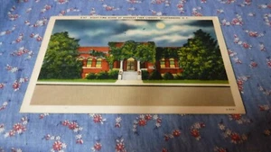 Old Postcard 1945 Woodruff SC Kennedy Free Library Startanburg SC Night-Time - Picture 1 of 2