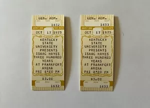 Juego de 2 entradas de concierto originales Isaac Hayes Frankfort Arena 17 de octubre 1975 amarillo - Imagen 1 de 3
