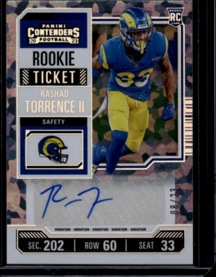 2023 Panini Contenders #192 Rashad Torrence II Auto #/23 Cracked Ice Ticket - Image 1 of 2