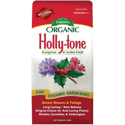 Alimento orgánico Espoma tono acebo de hoja perenne y azalea para plantas amantes del ácido, 4 lb Foto 1 de 4