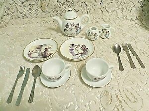 The World of Beatrix Potter TOM KITTEN  Miniature Tea Set RARE GERMANY Porcelain