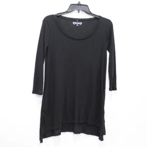 Mudd Women Black Tunic Top Polyrayon Knit Scoop Neck Pullover 3/4 Sleeve XS NWOT - Picture 1 of 5