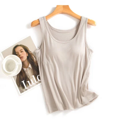 Mujeres Camisola Camisetas sin mangas con almohadillas de sujetador incorporadas Cuello redondo Prendas para dormir Talla 0-8 Foto 1 de 4
