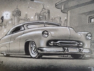 CAMELLIA CITY ROD AND CUSTOM Out of Print Signed Keith WEESNER 1951 MERCury Chop Top Kustom vtg Lead Sled oop