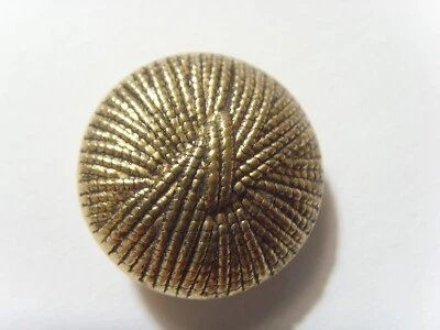 vintage gold tone metal woven yarn pattern motif collector button 51906 - Image 1 of 3