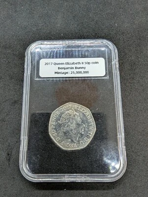 EXTREMELY RARE 2017 Beatrix Potter Benjamin Bunny UK 50p Coin  - Image 1 of 4