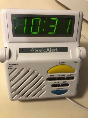 Sonic Alert Boom Alarm Clock SB-1000 White - Clock with Vibrating Accessory - Image 1 of 4