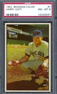 1953 Bowman Color #007 PSA 8 Harry Chiti Cubs 9 Great Centering! - Image 1 of 2
