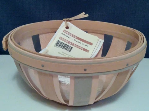 Longaberger - Baskets - New - Potpourri Basket - Washed Linen Cover
