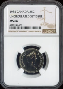 1984 Canada 25 Cents 25C MS66 Quality - Picture 1 of 2