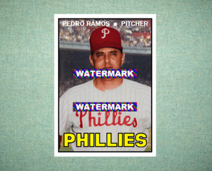 Pedro Ramos Philadelphia Phillies 1967 Style Custom Baseball Art Card