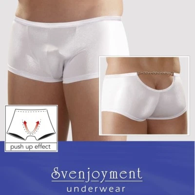 Svenj. Weiße Comfort Knack-Po Pants mit rückwärtigem Einblick + Kette in S-XL - Bild 1 von 4