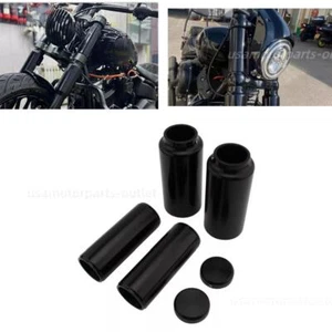 Voll Gabel Cover Set Black für 2018-2023 HARLEY SOFTAIL M8 STREET BOB FXBB FXBBS - Picture 1 of 8