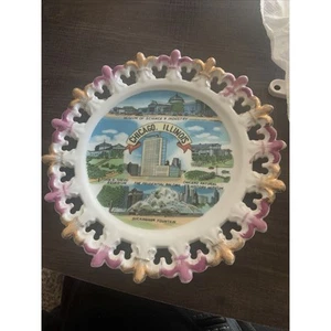 Vintage Souvenir Plate Chicago, Illinois Aquarium, Science and Industry Mus - Picture 1 of 4