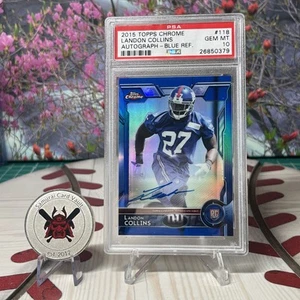 2015 Chrome Rookies Blue Refractor Landon Collins Auto /50 RC PSA 10 GEM MINT - Picture 1 of 1