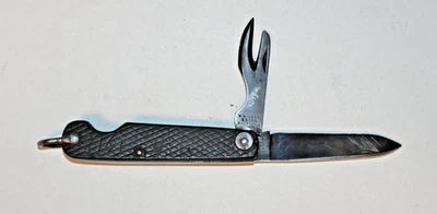 Faca dobrável vintage W. Wilson & Sons Sheffield com abridor de lata - Imagem 1 de 4