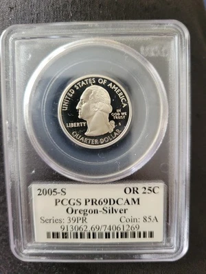 2005-S Oregon Silver Statehood Quarter PCGS PR69DCAM - Image 1 of 2