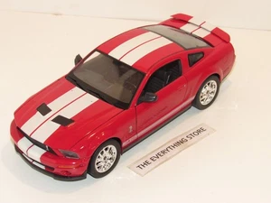 WELLY 2007 FORD SHELBY MUSTANG GT-500 1:24 RED WITH WHITE RACING STRIPES USED - Picture 1 of 5