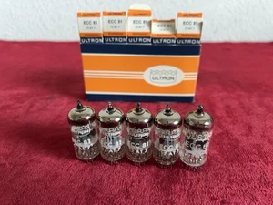ECC81- 12AT7 Vintage 4 ultron 1 Industria Tubes 5 Pieces NOS -NIB- NEW - Bild 1 von 12