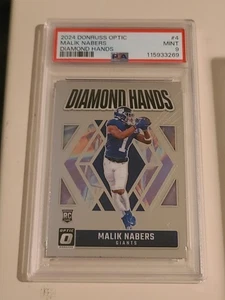 2024 PANINI DONRUSS OPTIC DIAMOND HANDS #4 MALIK NABERS ROOKIE RC PSA 9 MINT - Picture 1 of 2