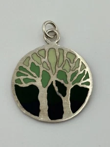 Kevin N Anna 950 Sterling Silber Emaille Baum Charm Anhänger - Bild 1 von 8