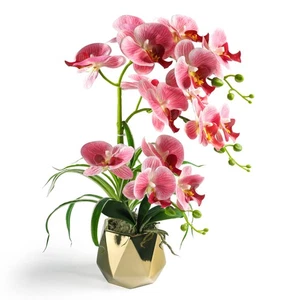 Orchids Artificial Flowers, Fake Orchid Plants & Flowers in Vase, Faux Orchid... - Picture 1 of 7