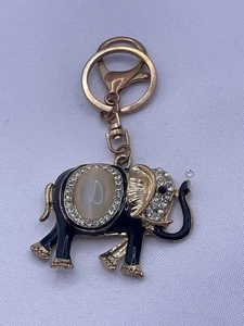 Gold Elefant Liebhaber Schlüsselanhänger mit Kristallen Geldbörse Charm Glitzer - Bild 1 von 2