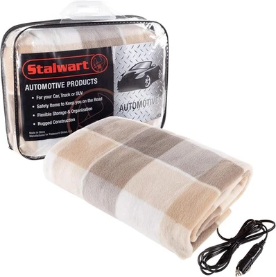 Stalwart 12V Heated Car Blanket Portable Electric Throw for Car Truck SUV RV Tan - Image 1 of 4