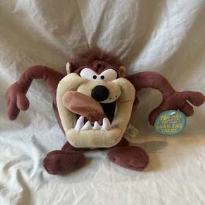 1998 Vintage Taz Tazmanischer Teufel Plüschtier "PlayByPlay" Spielzeug sprechender Looney funktioniert Etikett - Bild 1 von 10