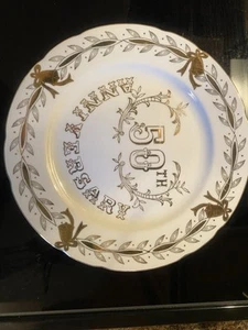 50th Anniversary Plate Lefton Porcelain Gold Fine China - Picture 1 of 3