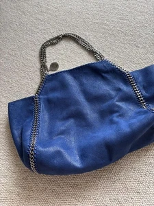 Stella Mccartney Eco Leather Shoulder Bag Auth Falabella Blue Large Auth - Picture 1 of 4
