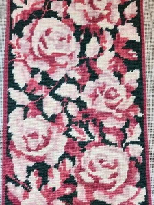 Completed Roses~Shabby Chic~Needlepoint Canvas - Picture 1 of 3