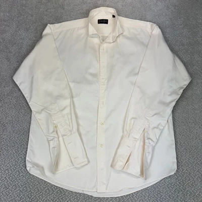 GITMAN BROS Hombres 15 1/2-35 Crema Esmoquin Vestido Camisa Cuello Ala Puño Francés Foto 1 de 4