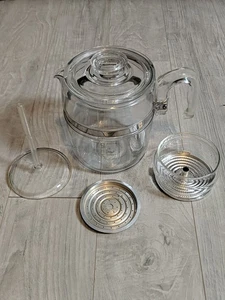 Vintage Pyrex Flameware Kaffee Kaffeemaschine 9 Tassen Modell # 7759 komplett Original  - Bild 1 von 18