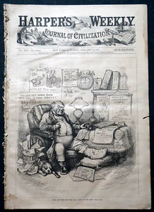Complete Jan 8, 1881 Edition of Harper's Weekly - Thomas Nast Cover - Picture 1 of 5