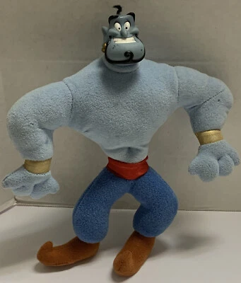 Muñeca de Peluche Disney Aladdin Genio Azul Cabeza de Vinilo 10" Aplausos De Colección Rara Foto 1 de 4