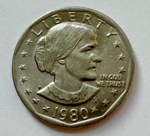 1980 P Susan B. Anthony FG (front & back) Wide Rim Near Date - Picture 1 of 9