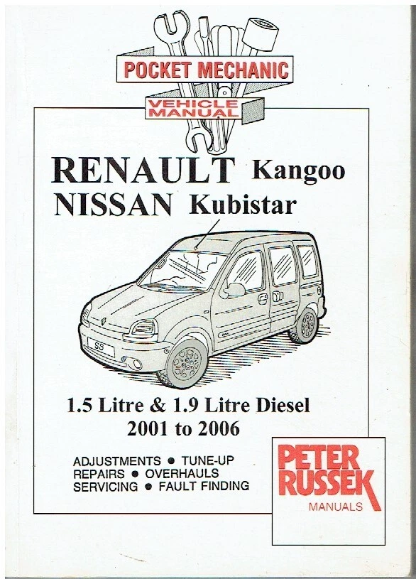 RENAULT KANGOO Mk1 & NISSAN KUBISTAR 1.5 1.9 DIESEL '01-06 OWNER REPAIR HANDBOOK - Image 1 of 1