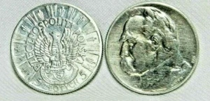 (#1) POLAND- 1934 ANTIQUE SILVER COIN- RIFLE CORPS - LVOV EDITION ( 5 ZLOTYCH) - Picture 1 of 1
