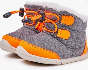 BMCiTYBM Toddler Winter Snow Boots Boys Girls Faux Fur Shoes Orange/Gray Size 6 - Picture 1 of 9