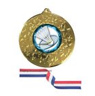 Badminton Medal with Red White Blue Ribbon 50mm Metal Medal Gold Silver Bronze