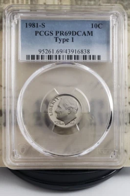 1981-S Roosevelt Proof Dime - Type 1 - PCGS PR69DCAM - Nice Coin! 6838 - Image 1 of 4