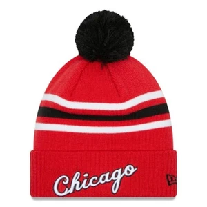 Chicago Bulls New Era 2021/22 City Edition Official Cuffed Pom Knit Hat NBA New - Picture 1 of 4