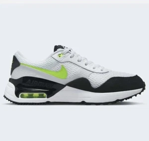 Nike Air Max Systm GS Trainers Shoes Size 5 White/Black-Volt/Platinum Unisex - Picture 1 of 7