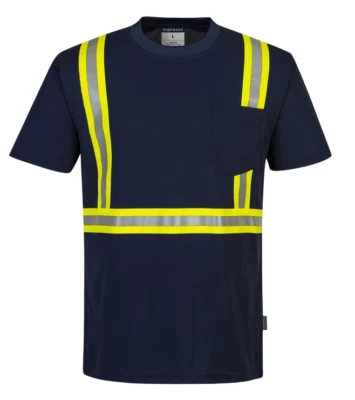 2-PACK Portwest Iona Xtra Enhanced T-Shirt #F131 - NAVY, LARGE - Image 1 of 2