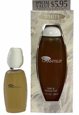 Gel de ducha White Chantilly 6,7 oz en caja + 1 oz spray EDT vidrio de colonia sin caja Foto 1 de 2
