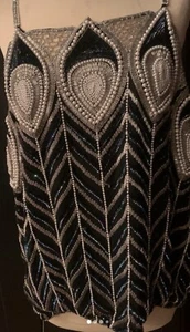 vintage frank usher sequin Tunic Top Size 10 - Picture 1 of 6