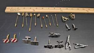 Antique and Vintage Lot of Stickpins Tie Clips Cuff Links Massey Ferguson - Picture 1 of 12